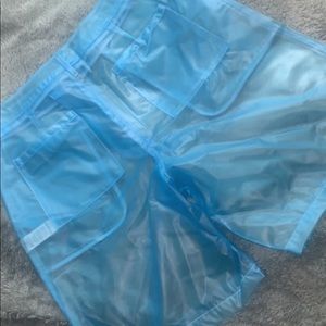 ASOS DESIGN festival boxy shorts in sheer blue